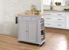 Tullarick Kitchen Cart; Natural & Gray YF