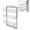 3-Tier Pull-out Kitchen Wire Basket Silver 18.5"x5.9"x22"