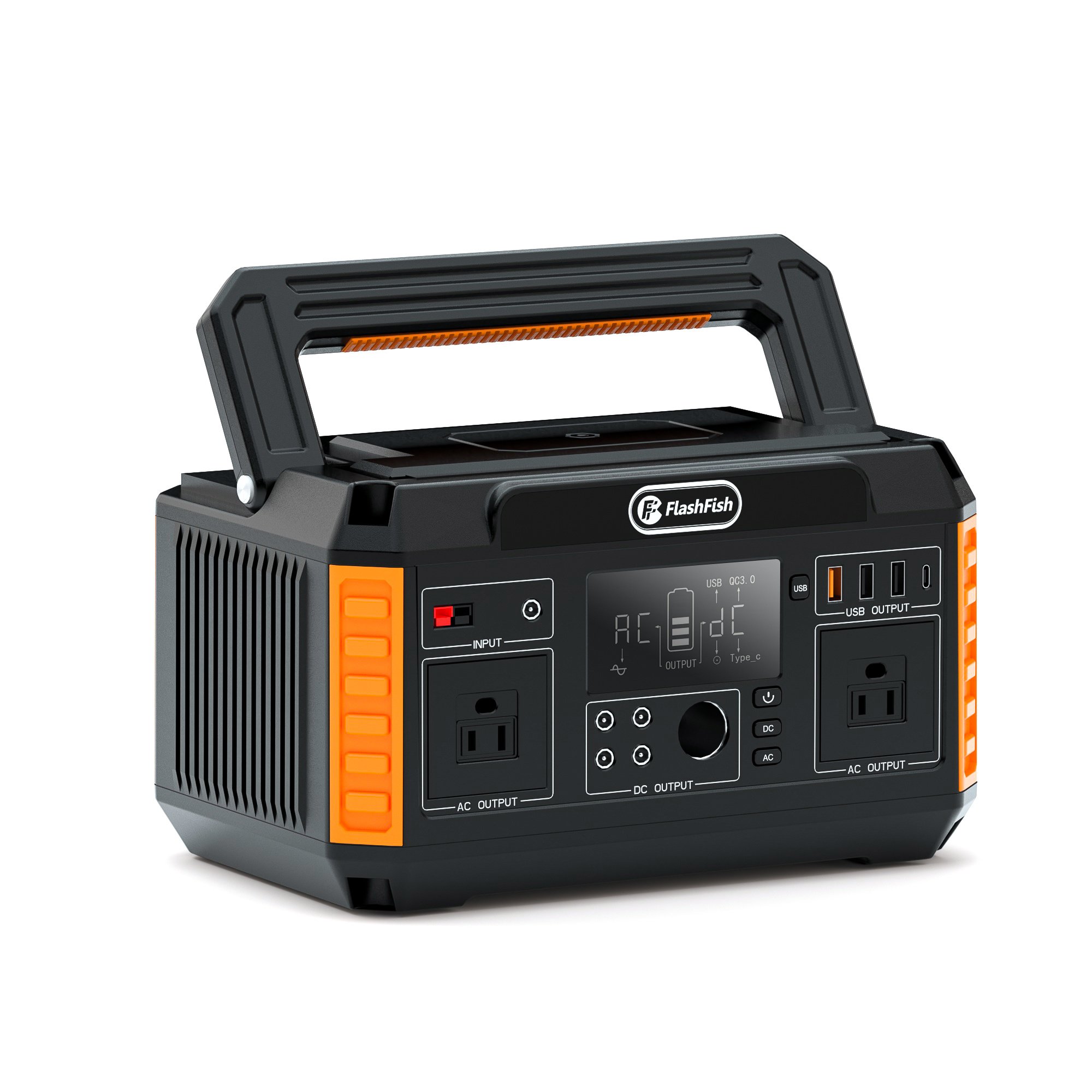 Flashfish 560W Portable Power Station, 520Wh/140400mAh Solar Generator Backup Power with 2x110V/560W AC Outlets, 5xDC Output and 4xUSB Outputs, Lithiu Flashfish 560W Portable Power Station, 520Wh/140400mAh Solar Generator Backup Power with 2x110V/560W AC Outlets, 5xDC Output and 4xUSB Outputs, Lithiu
