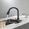 Pull Down Sprayer Single Handle High Arc Pull Out Kitchen Faucet For Single Level Stainless Steel Kitchen Sink