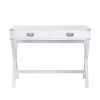 Industrial Wooden Computer Desk with 2 Drawers Sturdy Office Desk, Simple Study Makeup Vanity Table Modern Furniture for Home Office Learning Desk