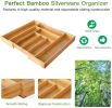 Free shipping Bamboo Expandable Drawer Organizer for Utensils Holder, Adjustable Cutlery Tray, Wood Drawer Dividers Organizer for Silverware, Flatware