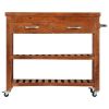 Kitchen Trolley 39.4"x18.9"x35" Solid Wood Acacia