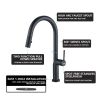 Spring Kitchen Sink Faucet Pull Down Sprayer Matte Black