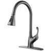 APPASO Pull Down Kitchen Faucet with Sprayer Stainless Steel - Single Handle Commercial High Arc Pull Out Spray Head Kitchen Sink Faucets with Deck Pl