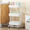3-Tier Home Kitchen Storage Utility cart Metal&ABS