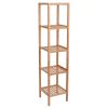 5-Tier Bamboo Shelf Free Standing Bathroom Tower Rack Corner Rack Multi-Functional Storage Organizer Unit