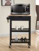 Rolling Kitchen Cart Microwave Storage Island with Wheels White for Dining Rooms Kitchens and Living Rooms