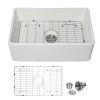 Lordear Framhouse Kitchen Sink White Fireclay Apron Front Sink