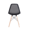 Set of 4 Modern Style Dining Chair, Shell Lounge Plastic Chair for Kitchen, Dining, Bedroom, Living Room Mid-Century Modern Side Chairs with Wooden Wa