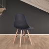 Set of 4 Modern Style Dining Chair, Shell Lounge Plastic Chair for Kitchen, Dining, Bedroom, Living Room Mid-Century Modern Side Chairs with Wooden Wa