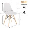 Set of 4 Modern Style Dining Chair, Shell Lounge Plastic Chair for Kitchen, Dining, Bedroom, Living Room Mid-Century Modern Side Chairs with Wooden Wa