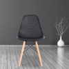 Set of 4 Modern Style Dining Chair, Shell Lounge Plastic Chair for Kitchen, Dining, Bedroom, Living Room Mid-Century Modern Side Chairs with Wooden Wa
