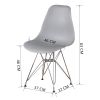 Set of 4 Modern Style Dining Chair, Shell Lounge Plastic Chair for Kitchen, Dining, Bedroom, Living Room Mid-Century Modern Side Chairs with Wooden Wa