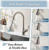 APPASO Pull Down Kitchen Faucet with Sprayer Stainless Steel - Single Handle Commercial High Arc Pull Out Spray Head Kitchen Sink Faucets with Deck Pl