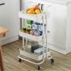 3-Tier Home Kitchen Storage Utility cart Metal&ABS