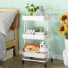 3-Tier Home Kitchen Storage Utility cart Metal&ABS