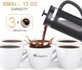 RAINBEAN Mini French Press 12 oz, Small French Press Coffee Maker 350 ml, Heat Cold Coffee Brewer Camping Coffee Press, Individual One Single Cup Fren