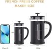 RAINBEAN Mini French Press 12 oz, Small French Press Coffee Maker 350 ml, Heat Cold Coffee Brewer Camping Coffee Press, Individual One Single Cup Fren