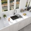 Aqucubic Gunmetal black handmade 16 Gauge 304 Stainless Steel Top Mount Single Bowl Kitchen Sink with ledge