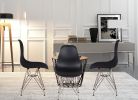 Set of 4 Modern Style Dining Chair, Shell Lounge Plastic Chair for Kitchen, Dining, Bedroom, Living Room Mid-Century Modern Side Chairs with Wooden Wa