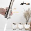 APPASO Gold Kitchen Faucet with Pull Down Sprayer - Brushed Gold Single Handle 1 Hole High Arc Copper Pull Out Kitchen Sink Faucets;  Champagne Copper