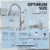 APPASO Pull Down Kitchen Faucet with Sprayer Stainless Steel - Single Handle Commercial High Arc Pull Out Spray Head Kitchen Sink Faucets with Deck Pl