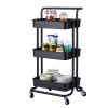 3-Tier Home Kitchen Storage Utility cart Metal&ABS