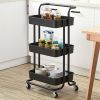 3-Tier Home Kitchen Storage Utility cart Metal&ABS