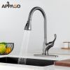 APPASO Pull Down Kitchen Faucet with Sprayer Stainless Steel - Single Handle Commercial High Arc Pull Out Spray Head Kitchen Sink Faucets with Deck Pl