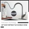 APPASO Pull Down Kitchen Faucet with Sprayer Stainless Steel - Single Handle Commercial High Arc Pull Out Spray Head Kitchen Sink Faucets with Deck Pl