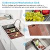Factory Directly 30 inch or 32 inch  Multi-functional OEM Handmade SUS 304 Stainless Steel Undermount Kitchen Sink Workstation