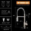 APPASO Commercial Kitchen Faucet Pull Down Sprayer with Soap Dispenser - Stainless Steel High Arc Tall Modern Single Handle Spring Kitchen Sink Faucet