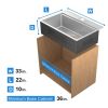 Aqucubic Gunmetal black handmade 16 Gauge 304 Stainless Steel Top Mount Single Bowl Kitchen Sink with ledge