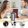 Medium French Press Coffee Maker 21oz/12 oz, Small Stainless Steel French Press 600 ml/350 ml, 100% BPA Free French Press Glass with Spoon and Brush