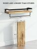 Floating bathroom shelf with towel rail;  bathroom/living/kitchen/bedroom wall shelf set of 2;  light brown;  dark brown;  black.