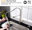 APPASO Commercial Kitchen Faucet Pull Down Sprayer with Soap Dispenser - Stainless Steel High Arc Tall Modern Single Handle Spring Kitchen Sink Faucet