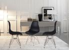 Set of 4 Modern Style Dining Chair, Shell Lounge Plastic Chair for Kitchen, Dining, Bedroom, Living Room Mid-Century Modern Side Chairs with Wooden Wa