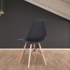 Set of 4 Modern Style Dining Chair, Shell Lounge Plastic Chair for Kitchen, Dining, Bedroom, Living Room Mid-Century Modern Side Chairs with Wooden Wa