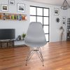 Set of 4 Modern Style Dining Chair, Shell Lounge Plastic Chair for Kitchen, Dining, Bedroom, Living Room Mid-Century Modern Side Chairs with Wooden Wa