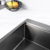 Aqucubic Gunmetal black handmade 16 Gauge 304 Stainless Steel Top Mount Single Bowl Kitchen Sink with ledge