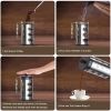 Medium French Press Coffee Maker 21oz/12 oz, Small Stainless Steel French Press 600 ml/350 ml, 100% BPA Free French Press Glass with Spoon and Brush
