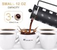 Mini French Press for 12/34oz Small French Press Coffee Maker with 4 Level Filtration System Borosilicate Glass Durable Stainless Steel Thickened Heat