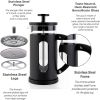 RAINBEAN Mini French Press 12 oz, Small French Press Coffee Maker 350 ml, Heat Cold Coffee Brewer Camping Coffee Press, Individual One Single Cup Fren