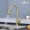 APPASO Pull Down Kitchen Faucet with Sprayer Stainless Steel - Single Handle Commercial High Arc Pull Out Spray Head Kitchen Sink Faucets with Deck Pl